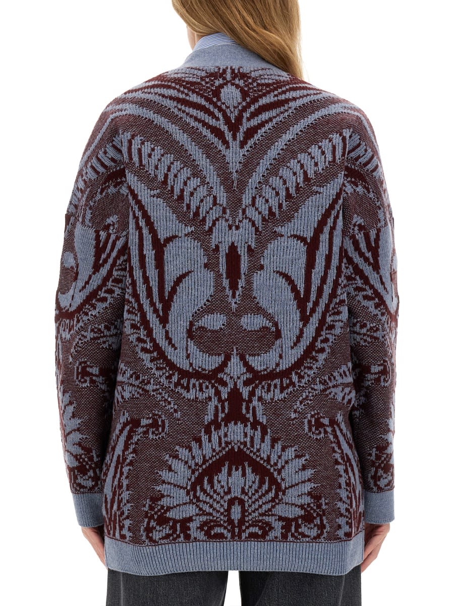 Shop Etro Multicolor Wool Cardigan In Multicolour