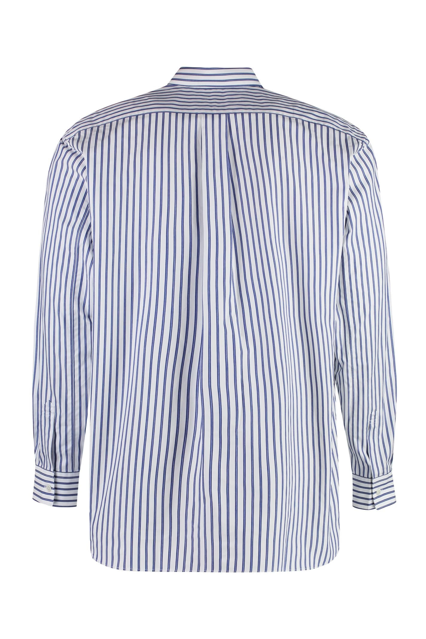 Shop Comme Des Garçons Shirt Striped Cotton Shirt In White