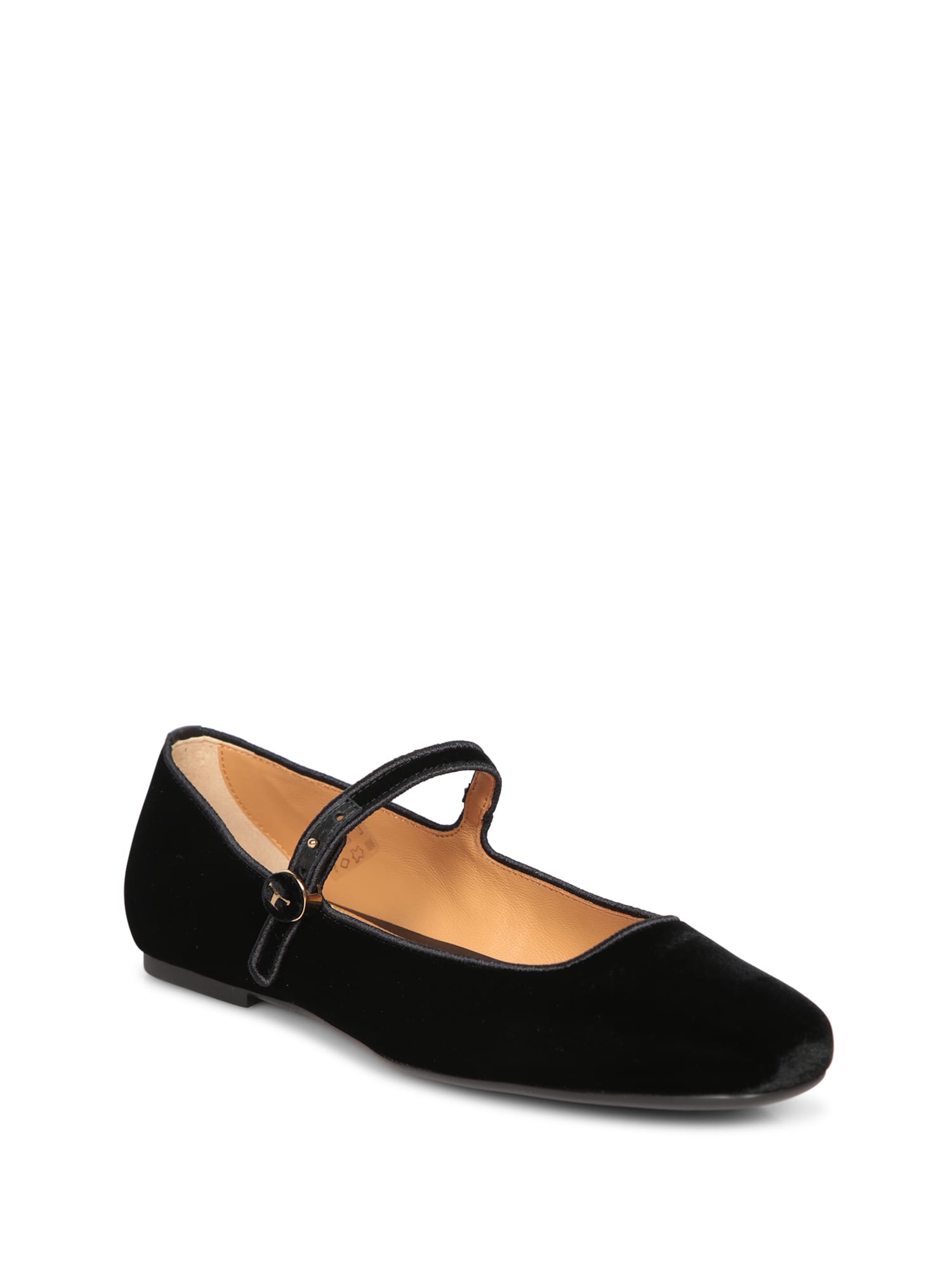 Shop Tod's Black Velvet Flats