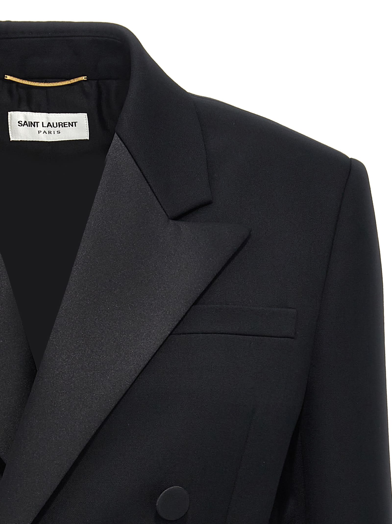 Shop Saint Laurent Tuxedo Blazer In Black