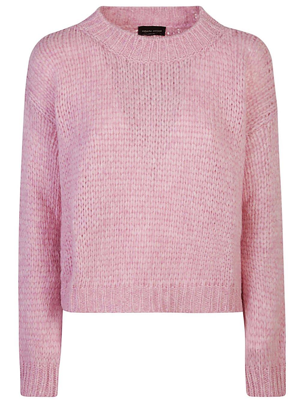 Shop Roberto Collina Crewneck Knit Sweater In Pink