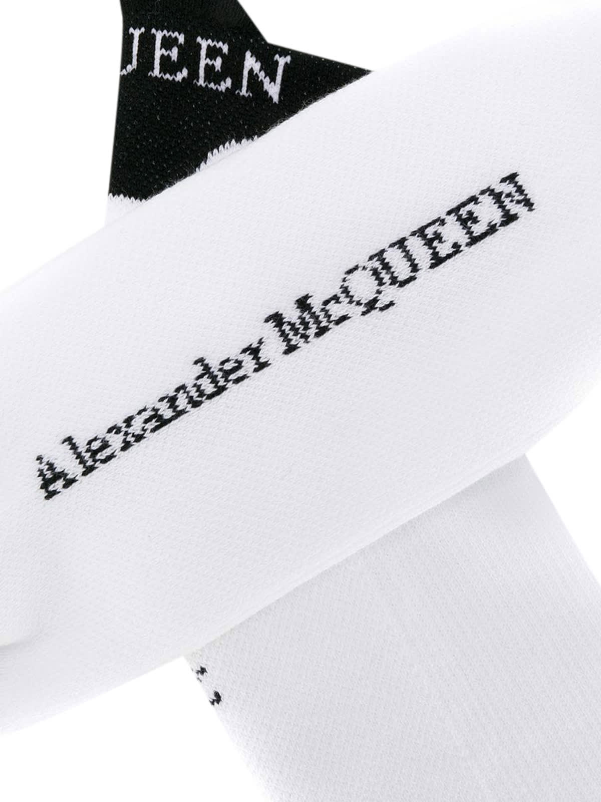 Shop Alexander Mcqueen Socks Branding Mcque In White Black