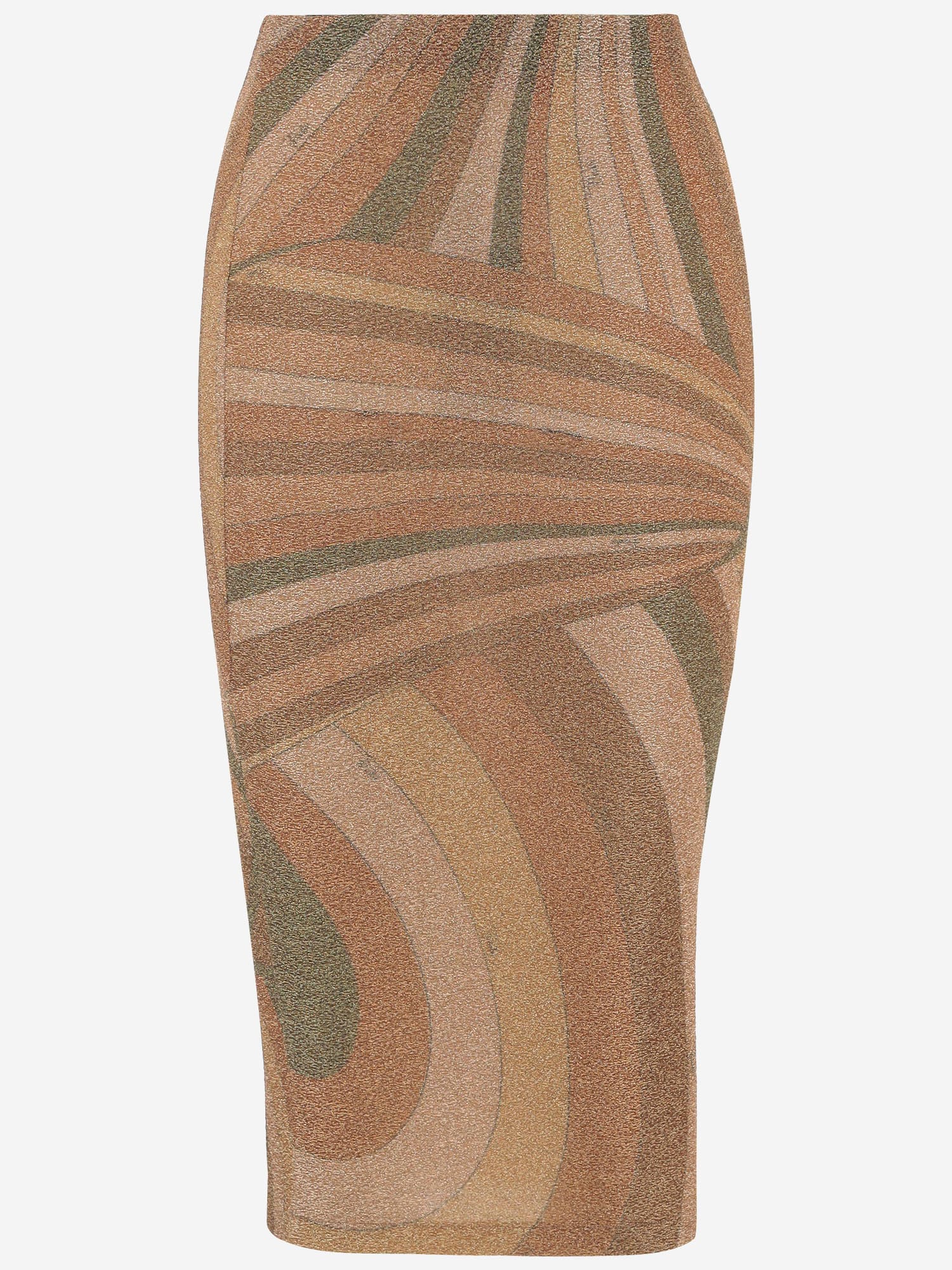 Pucci Stretch Nylon Skirt With Iris Print In Brown