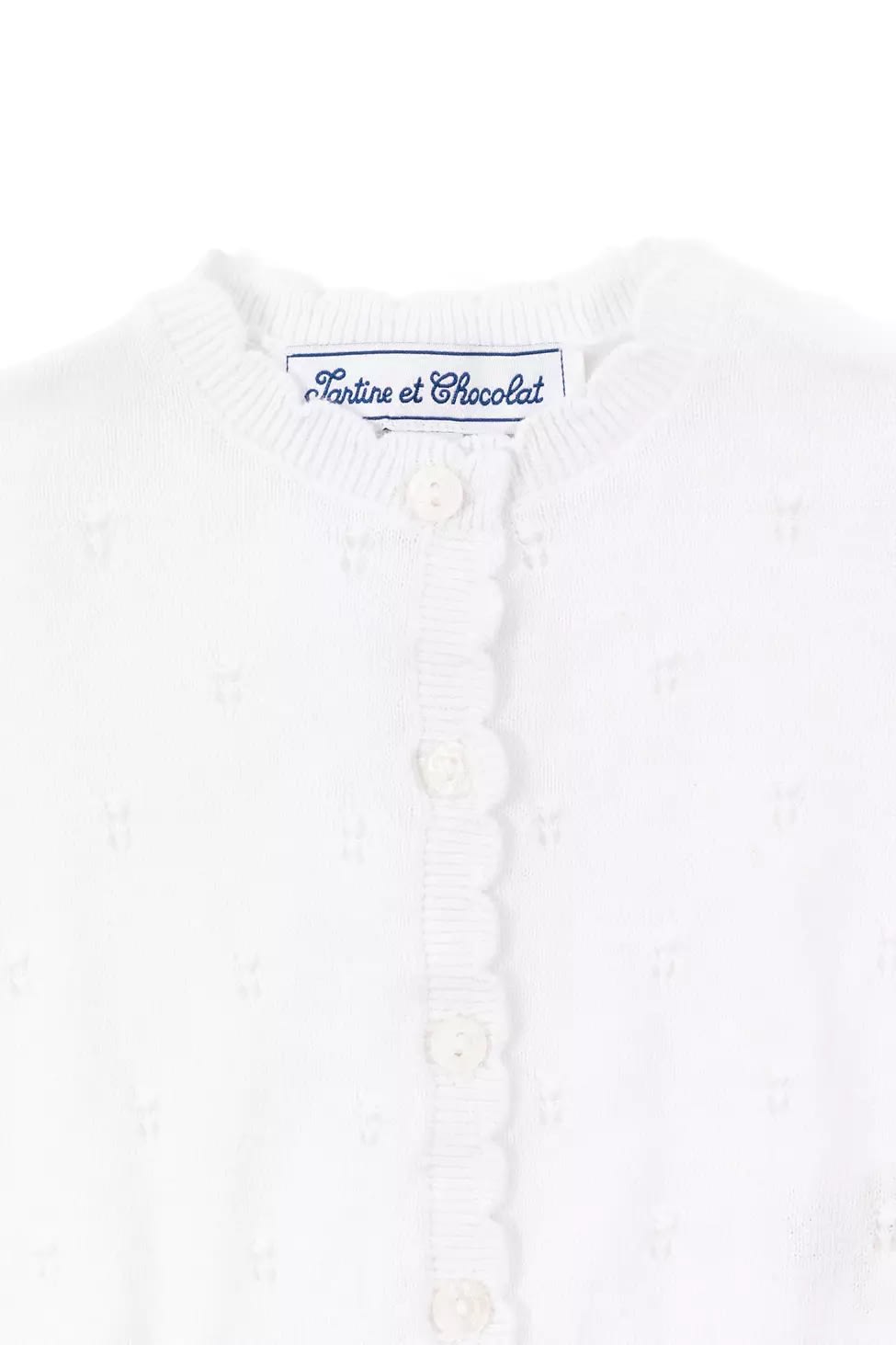 Shop Tartine Et Chocolat Cotton Cardigan In White