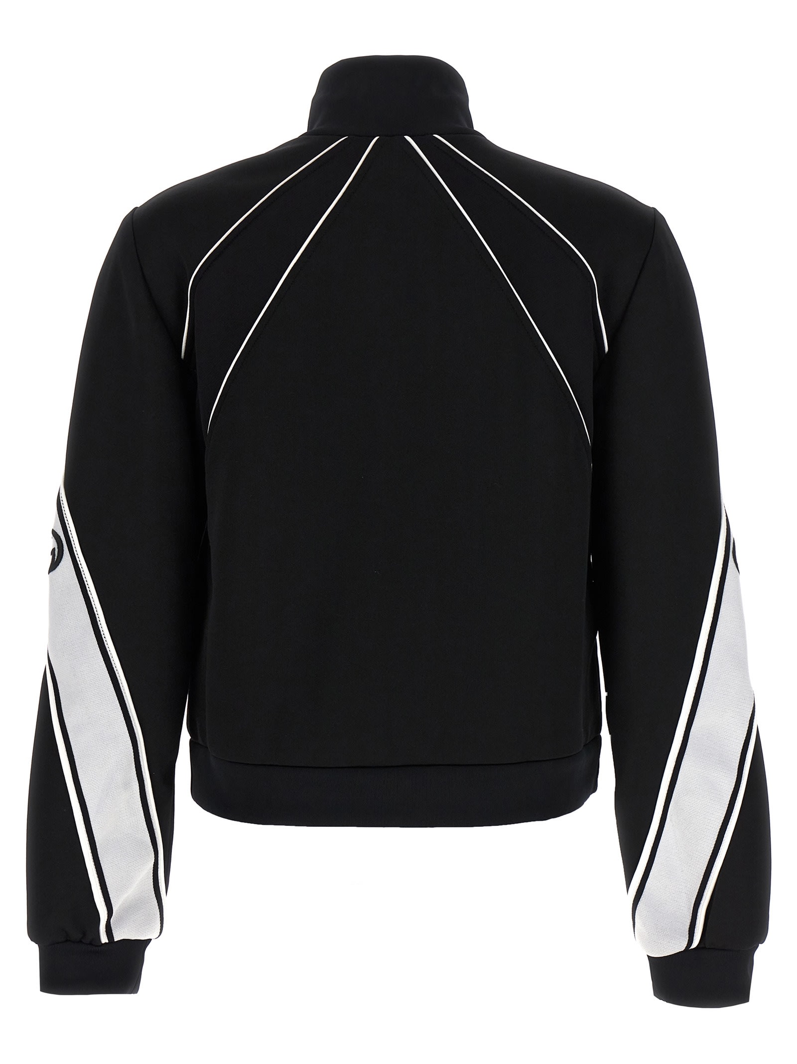Shop Gucci Logo Band Sweatshirt In White/black