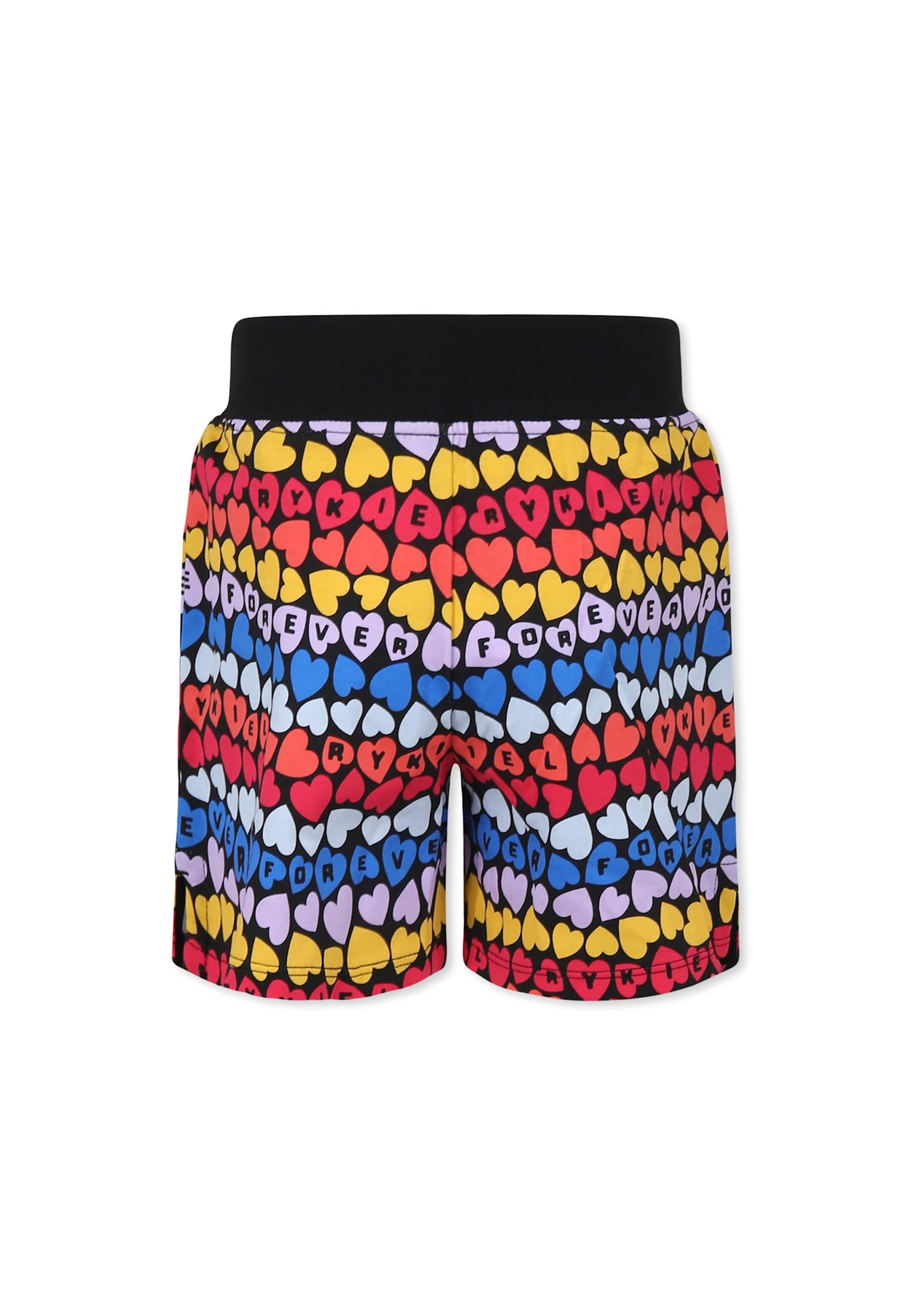 Rykiel Enfant Multicolor Shorts For Girl With Hearts In Multicolor
