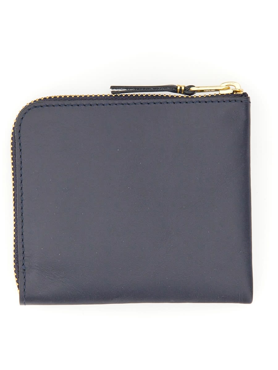 Shop Comme Des Garçons Leather Wallet In Navy