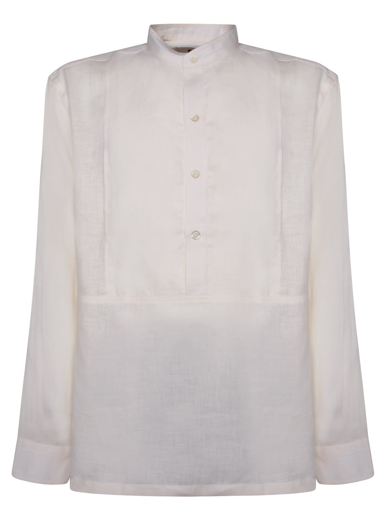 Korean Neck White Shirt