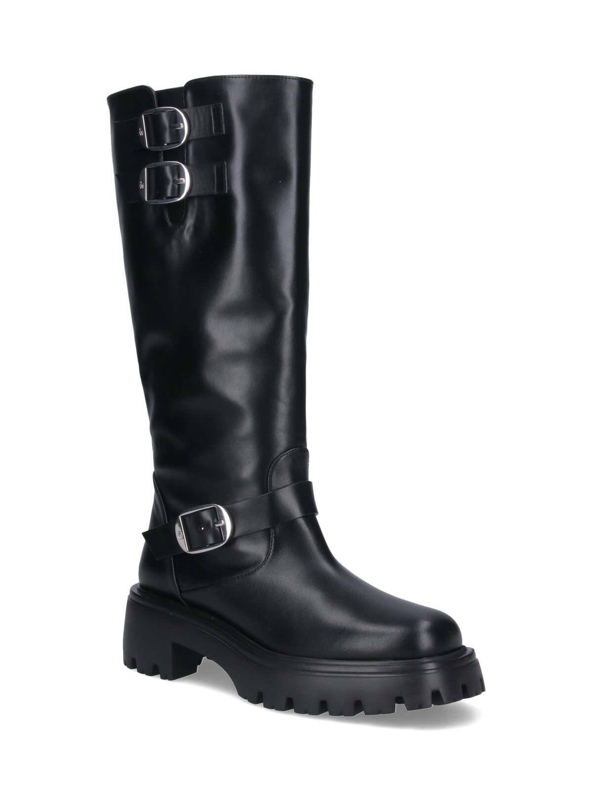 Shop Stuart Weitzman Emerson Biker Boots In Black