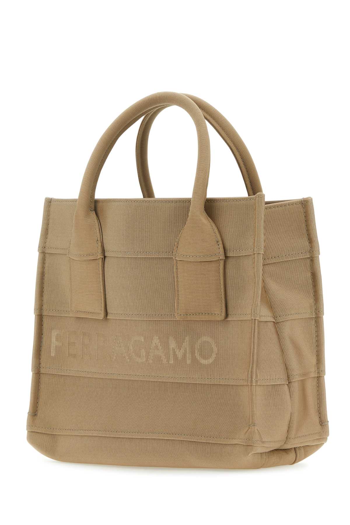 Shop Ferragamo Beige Fabric Beach S Handbag