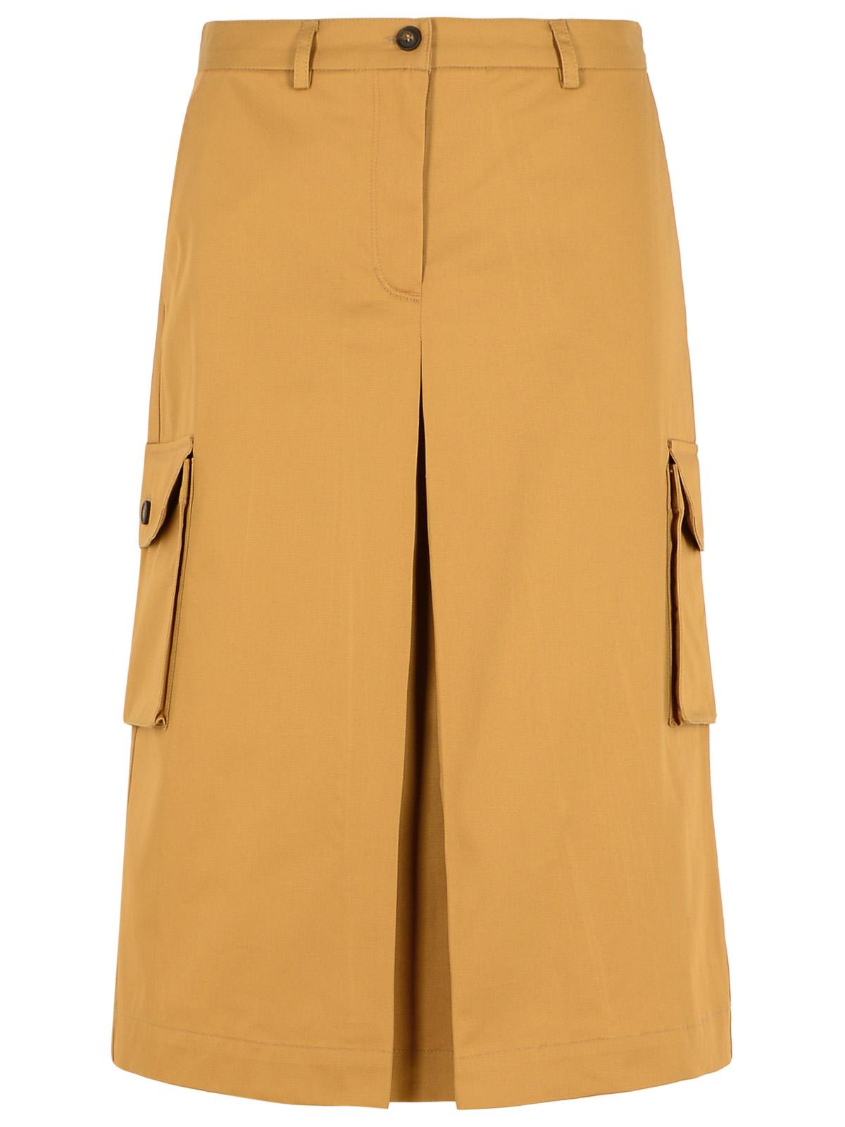 Shop Maison Kitsuné Utility Beige Cotton Skirt