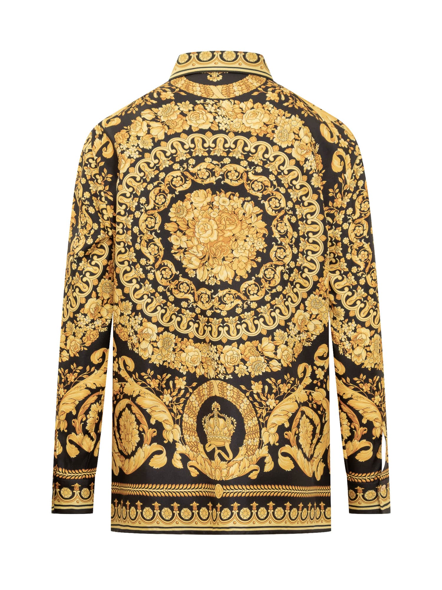 Shop Versace Barocco Shirt In Nero-oro