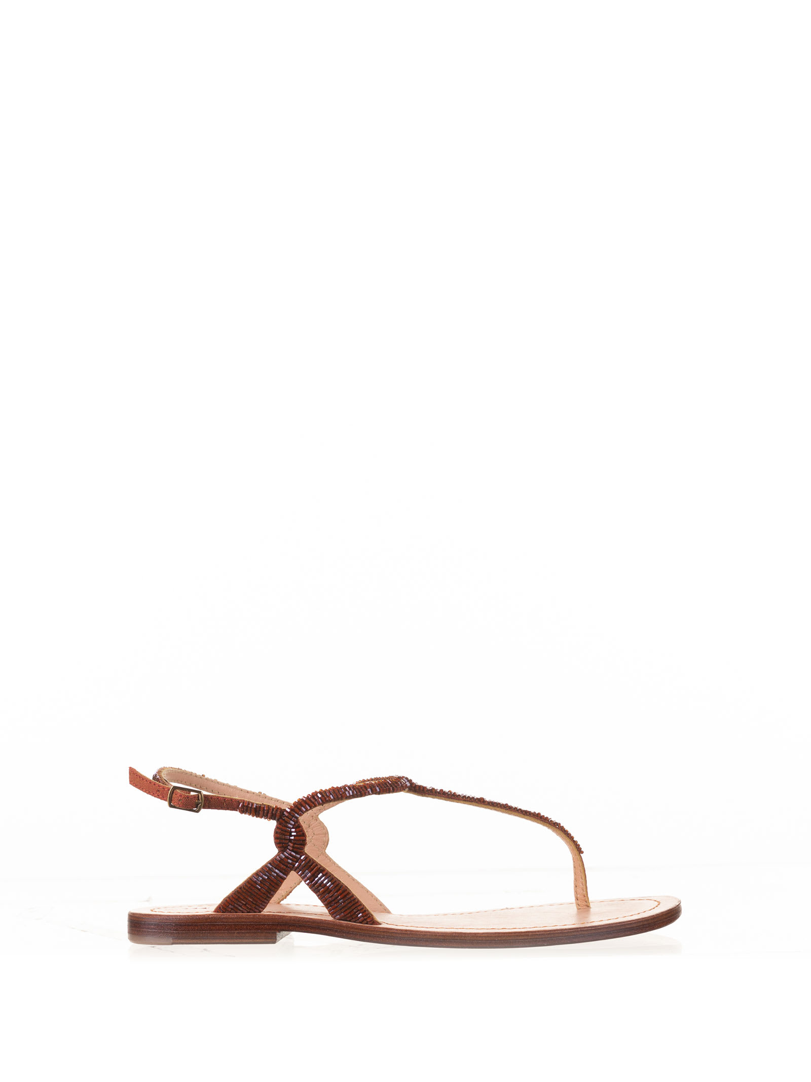 Maliparmi Embellished Flat Sandals In Ruggine
