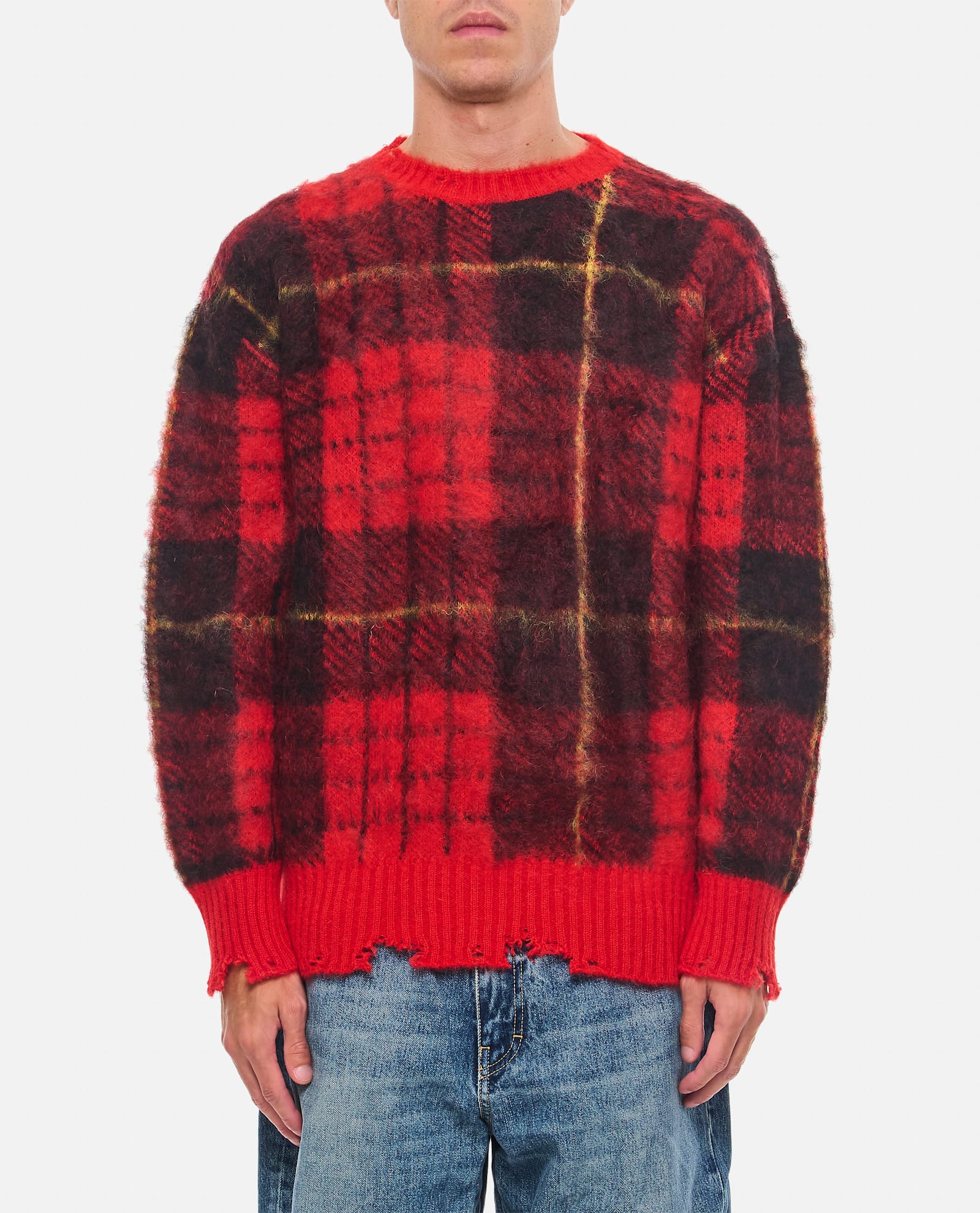 Shop Alexander Mcqueen Mohair Crewneck In Red