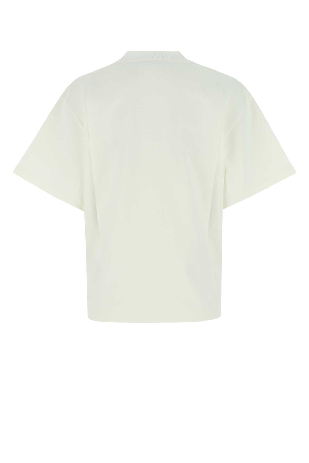 Shop Jil Sander Ivory Cotton T-shirt In 102