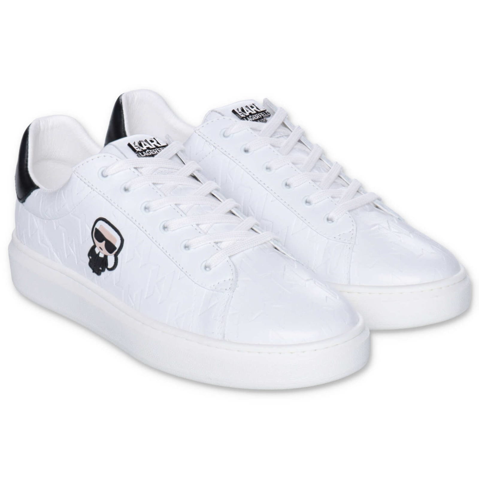 Karl Lagerfeld Sneakers Bianche In Pelle Con Lacci