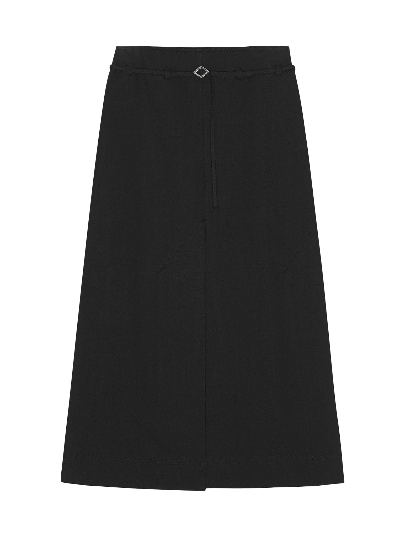 Ganni A-line Organic Cotton Midi Skirt In Black