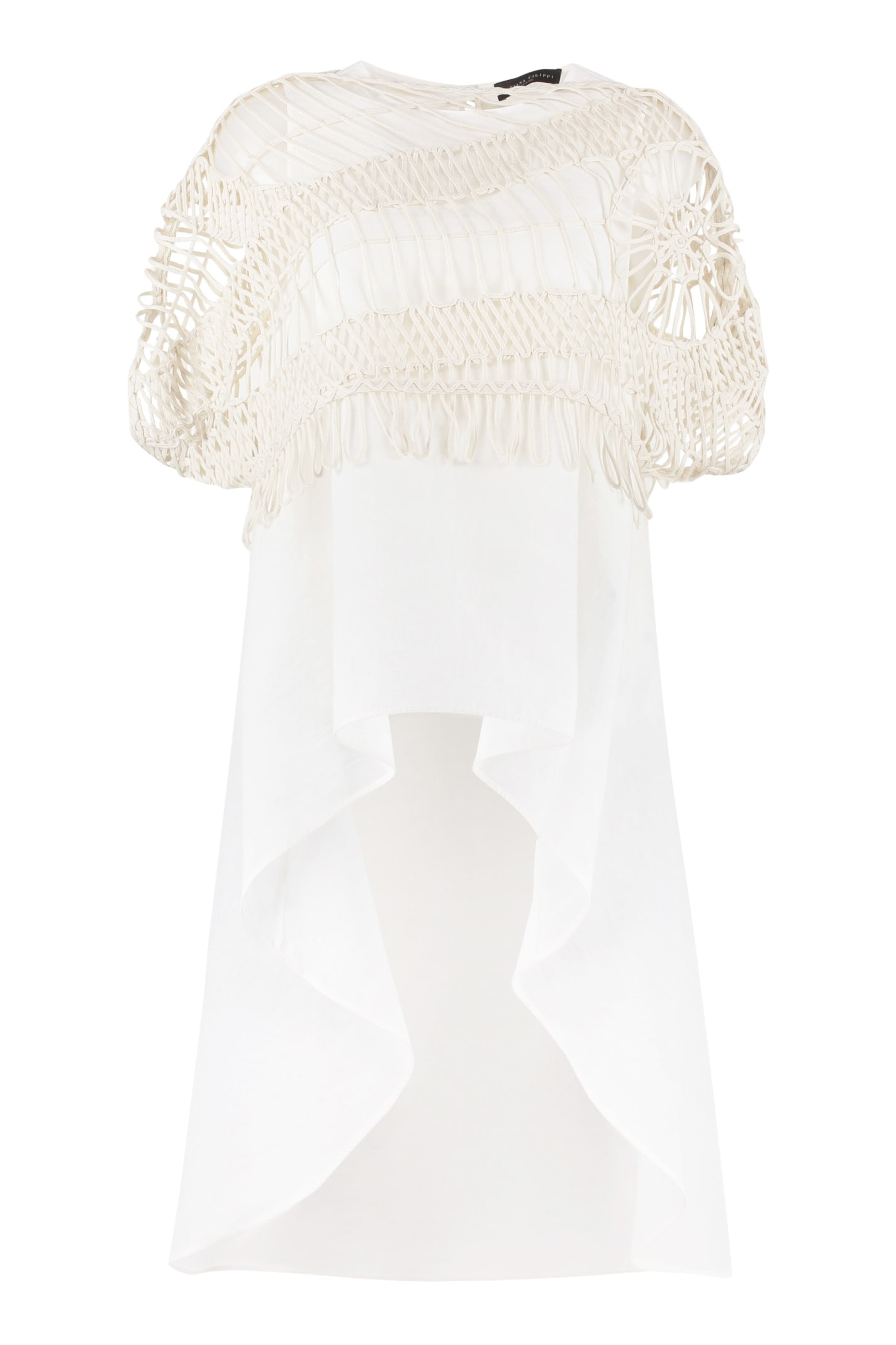 Fabiana Filippi Cotton Top With Crochet Vest