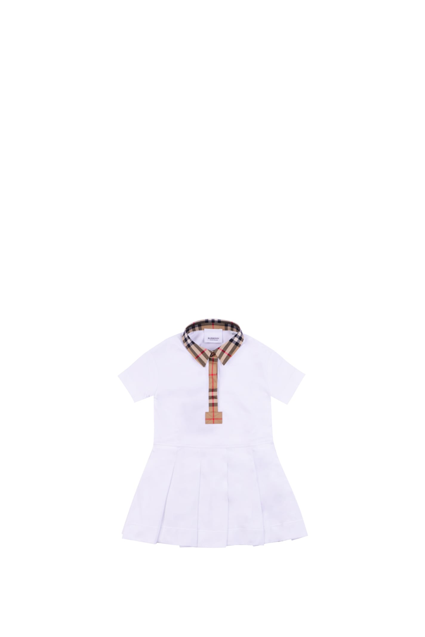 Burberry Polo-style Dress In Cotton Piqué With Vintage Check Finish