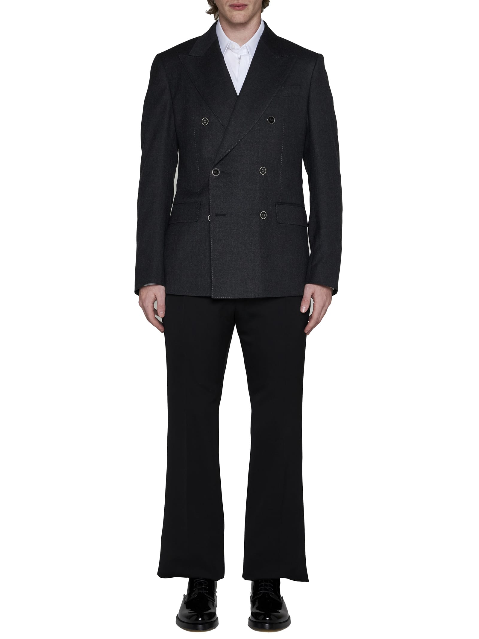 Dolce & Gabbana Blazer In Melange Grigio