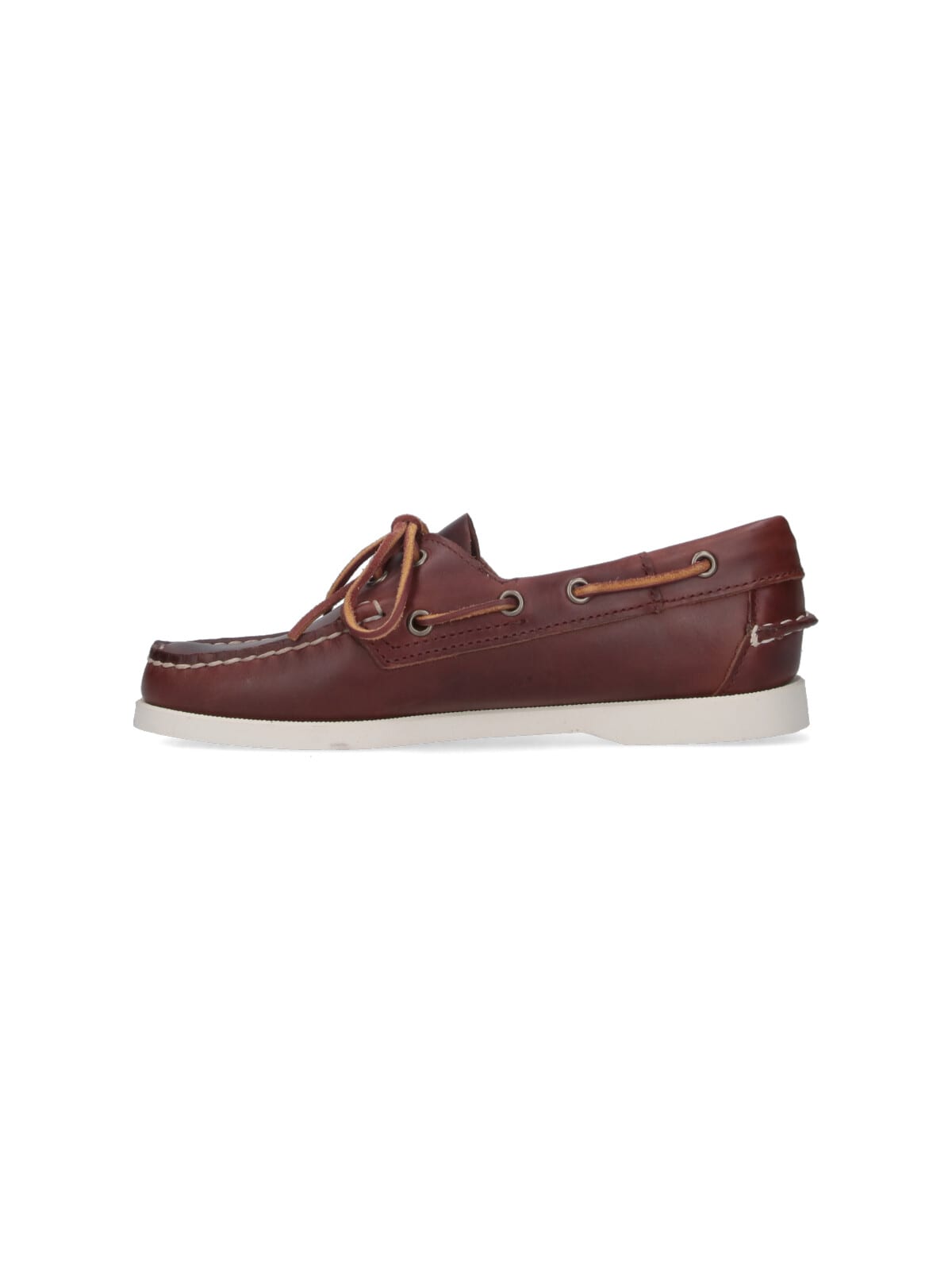 Sebago Slip-on Shoes With Stitching And Lace Detail In Brown