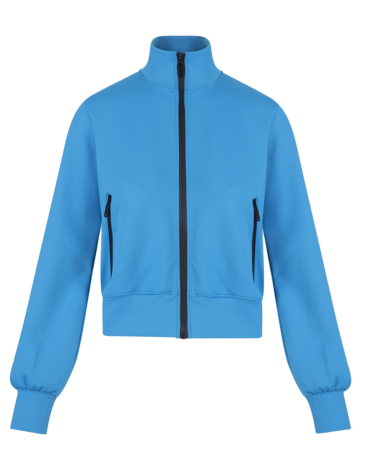 OFF-WHITE WOMAN JACKET IN TURQUOISE TECHNICAL FABRIC WITH LOGO TAPE