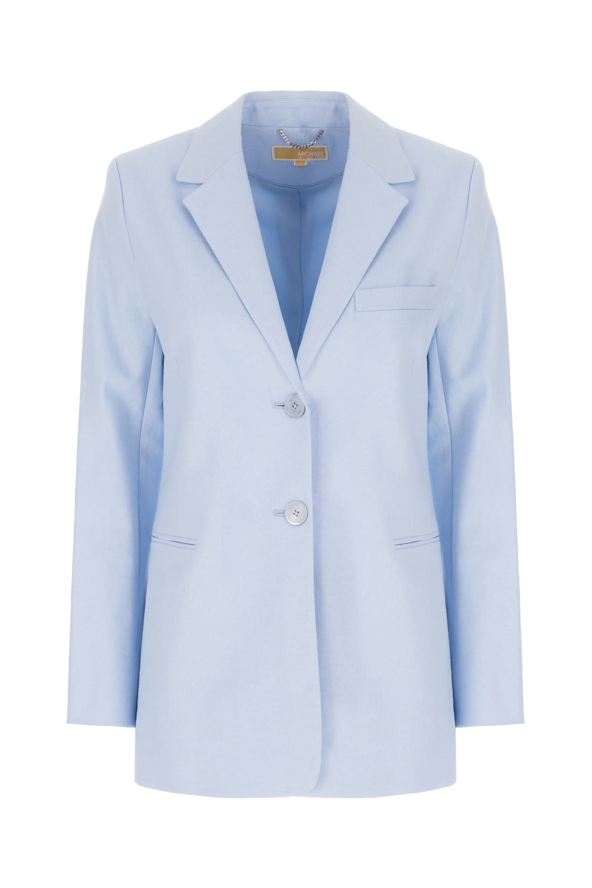 Michael Kors Light Blue Linen Blend Blazer In Pastel Blue