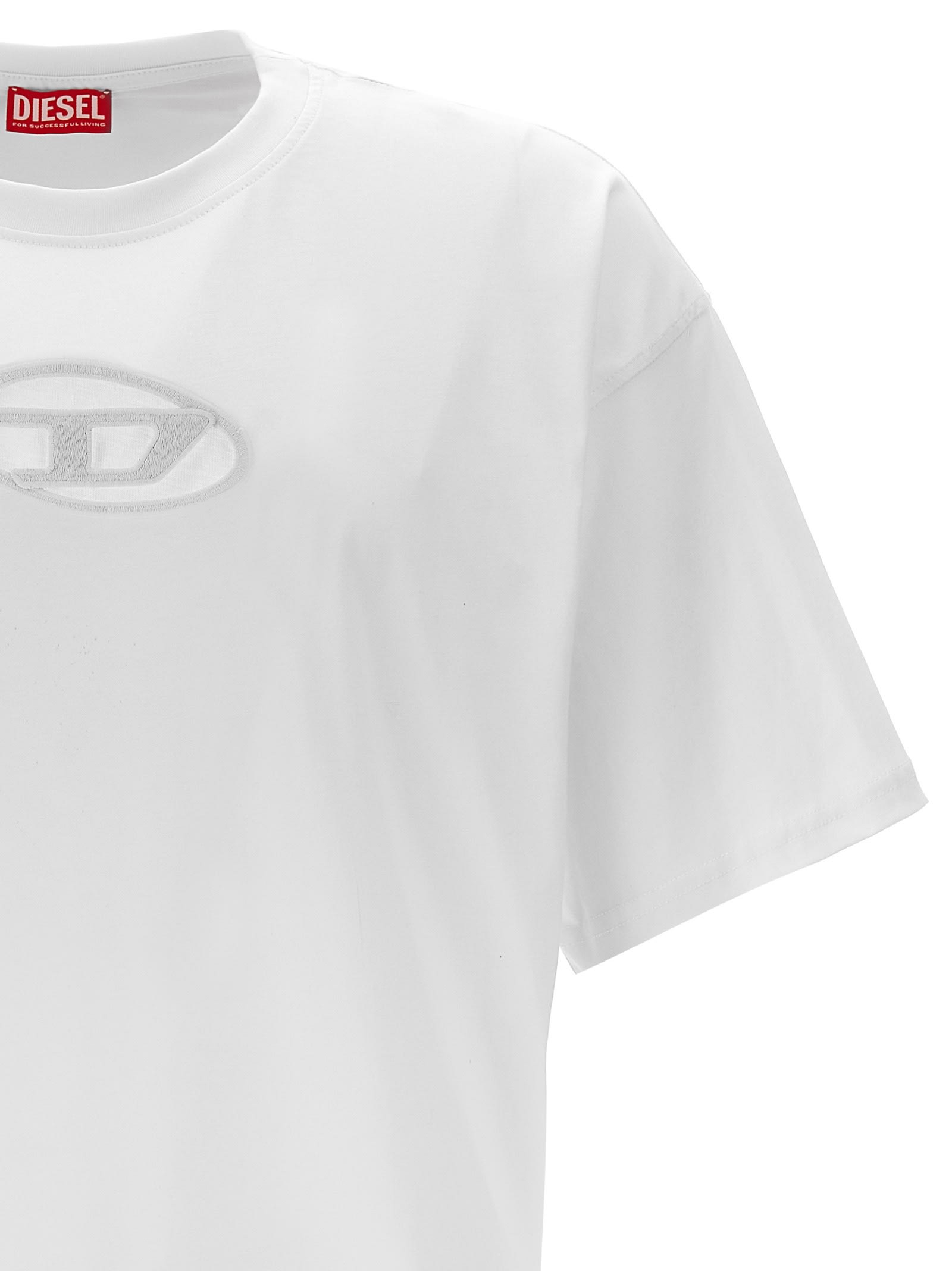 Diesel Crew Neck Short Sleeves T-shirt In White