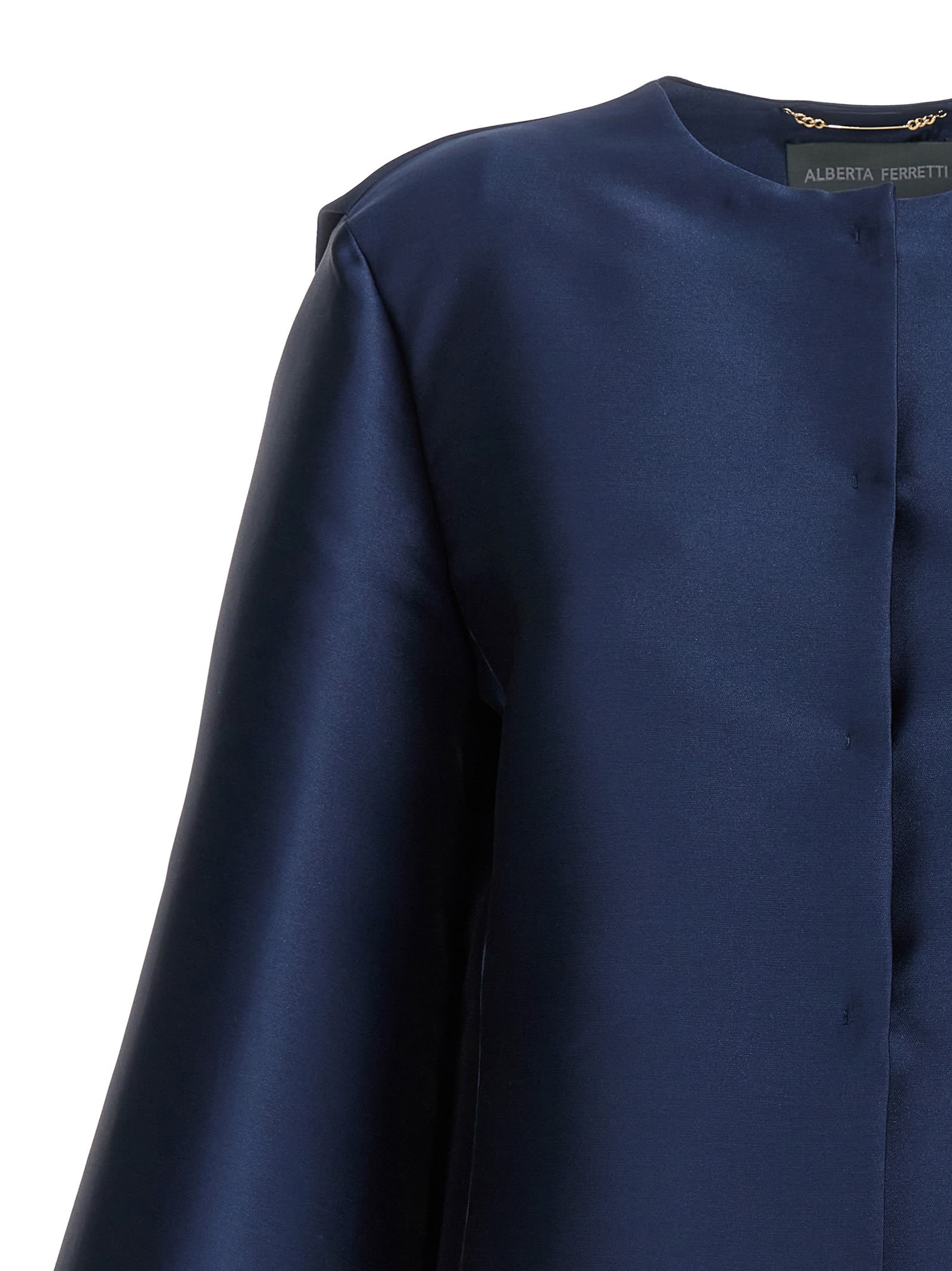 Shop Alberta Ferretti Mikado Jacket In Blu