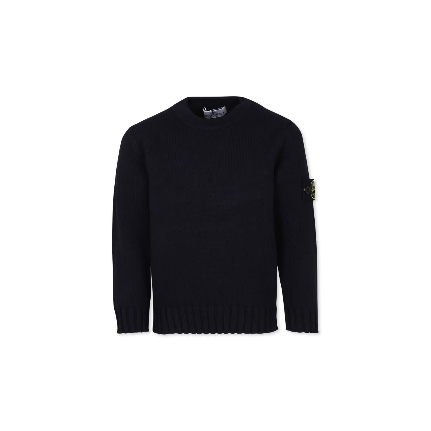 Stone Island Blue Sweatshirt For Boy With Iconic Compass In Blue
