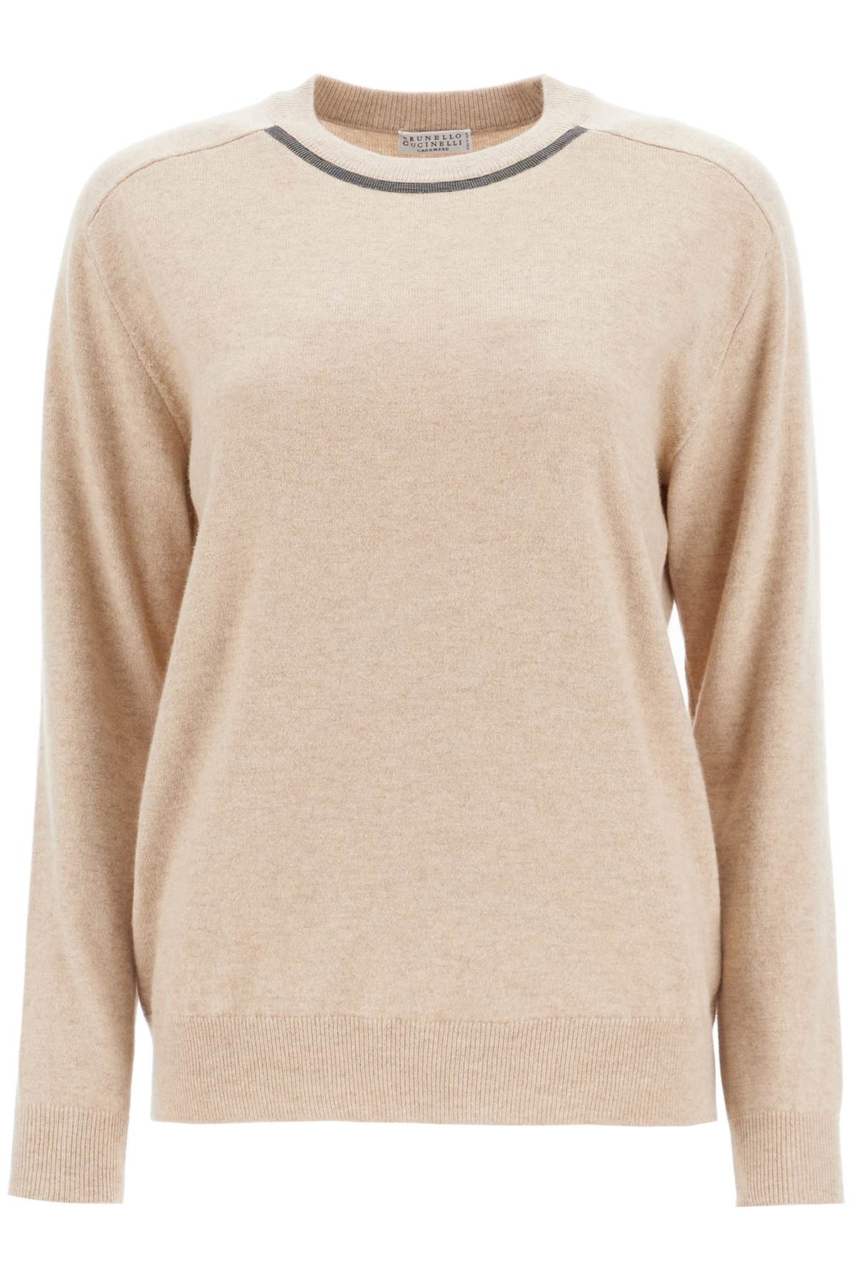 Shop Brunello Cucinelli Cashmere Crewneck Pullover In Camel Chiaro (beige)