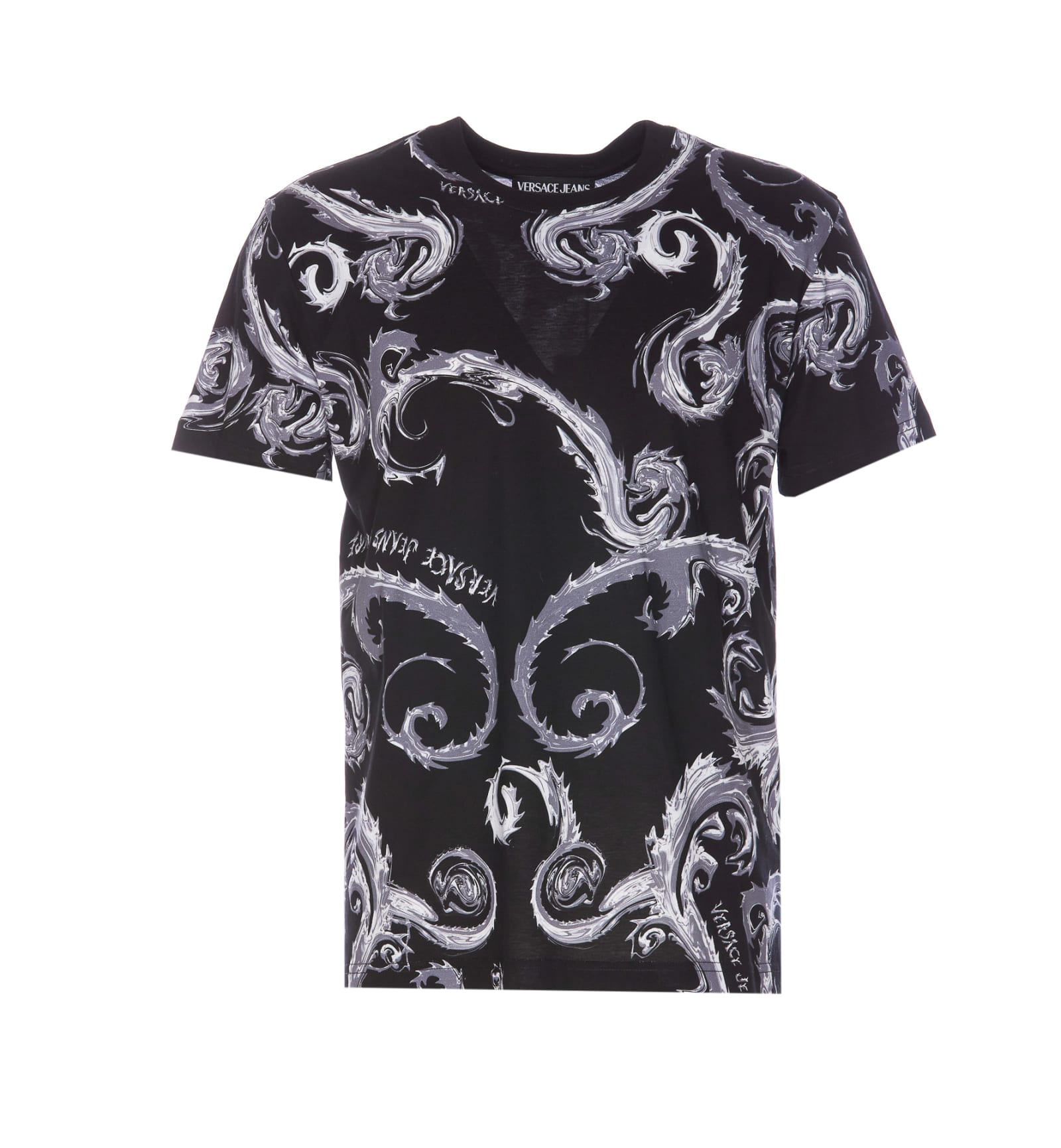 Shop Versace Jeans Couture Chromo Couture T-shirt In Black