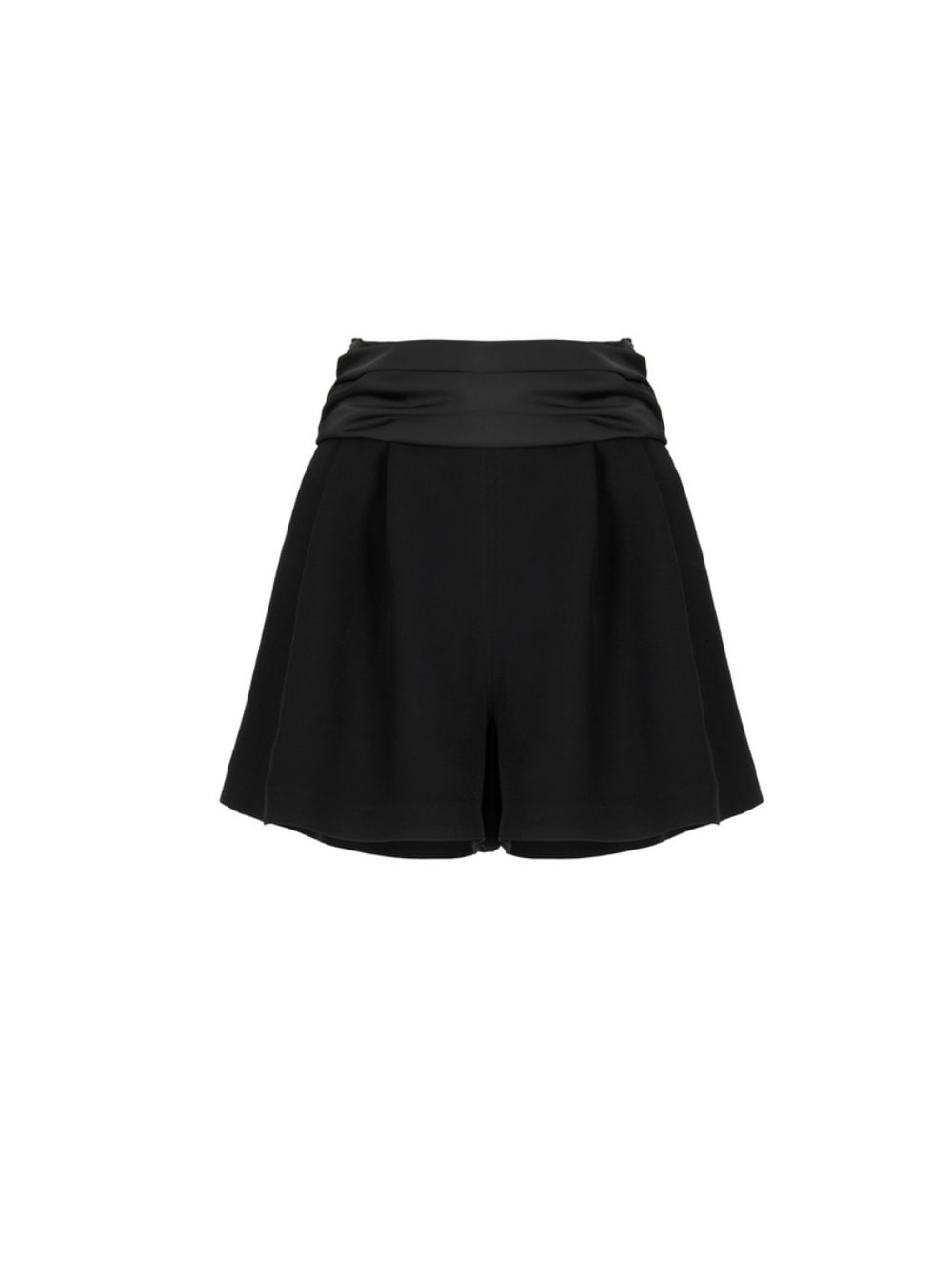 Federica Tosi Black Viscose Blend Shorts With Satin Belt