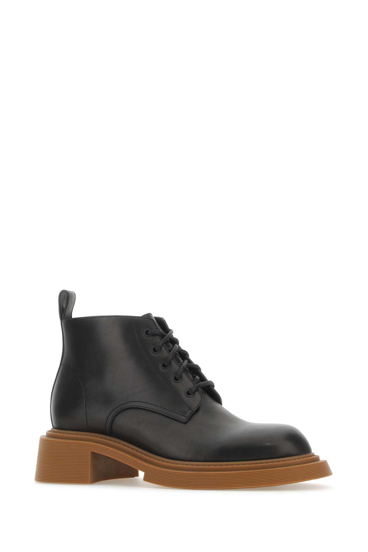 Shop Loewe Black Leather Ankle Boots