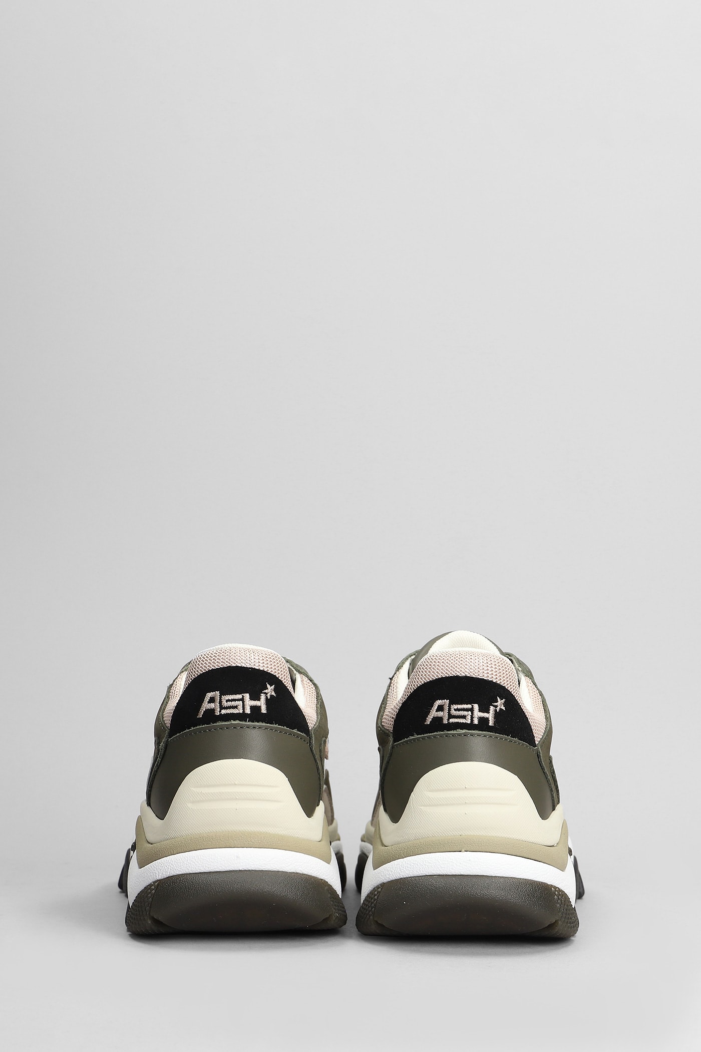 Shop Ash Addict Sneakers In Green Leather And Fabric