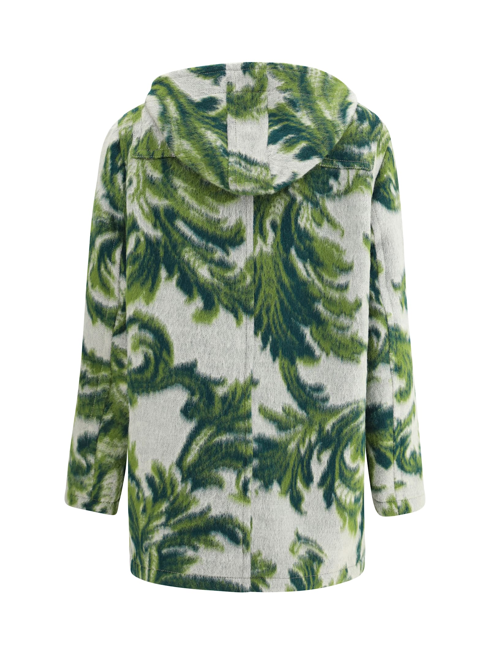 Etro Carded Wool Jacket Puffer Jackets Green In Green