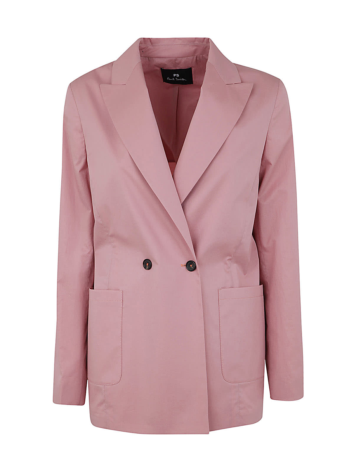 Ps By Paul Smith Double Breasted Cotton Jacket In Pink