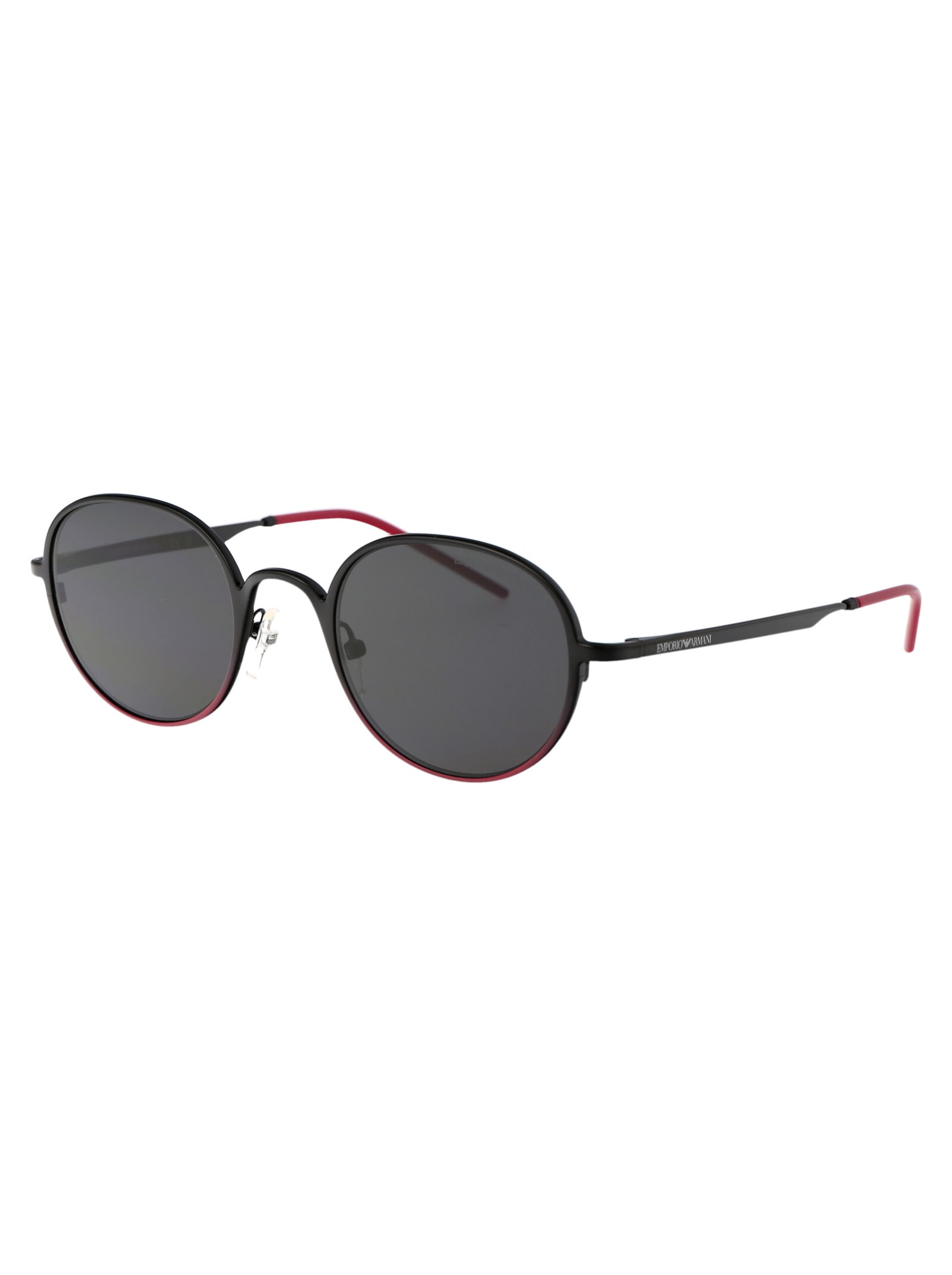 Shop Emporio Armani 0ea2151 Sunglasses In 337487 Shiny Black/fuchsia Dark Grey