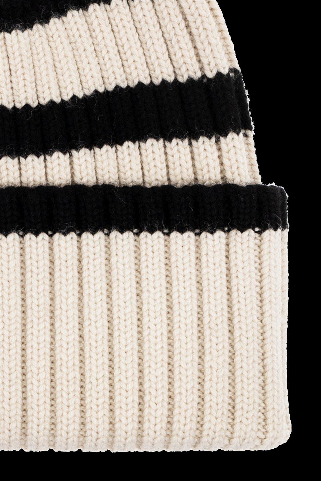 Shop Totême Striped Knit Beanie In Neutro
