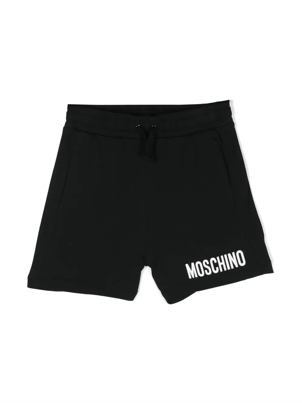 Shop Moschino Black Sports Shorts With Logo