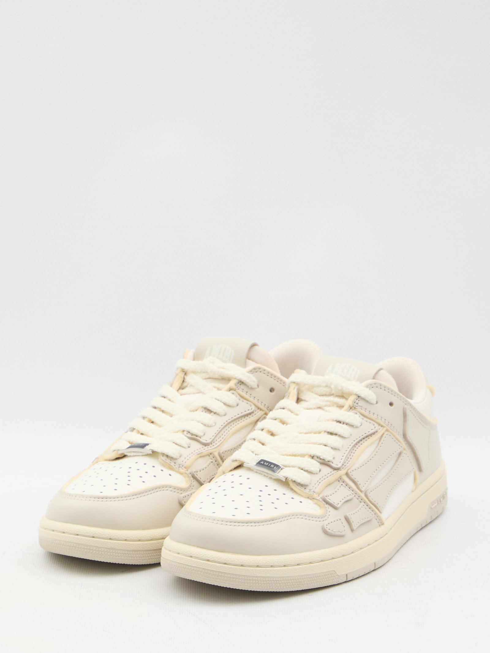 Shop Amiri Collegiate Skel-top Low Sneakers In Beige