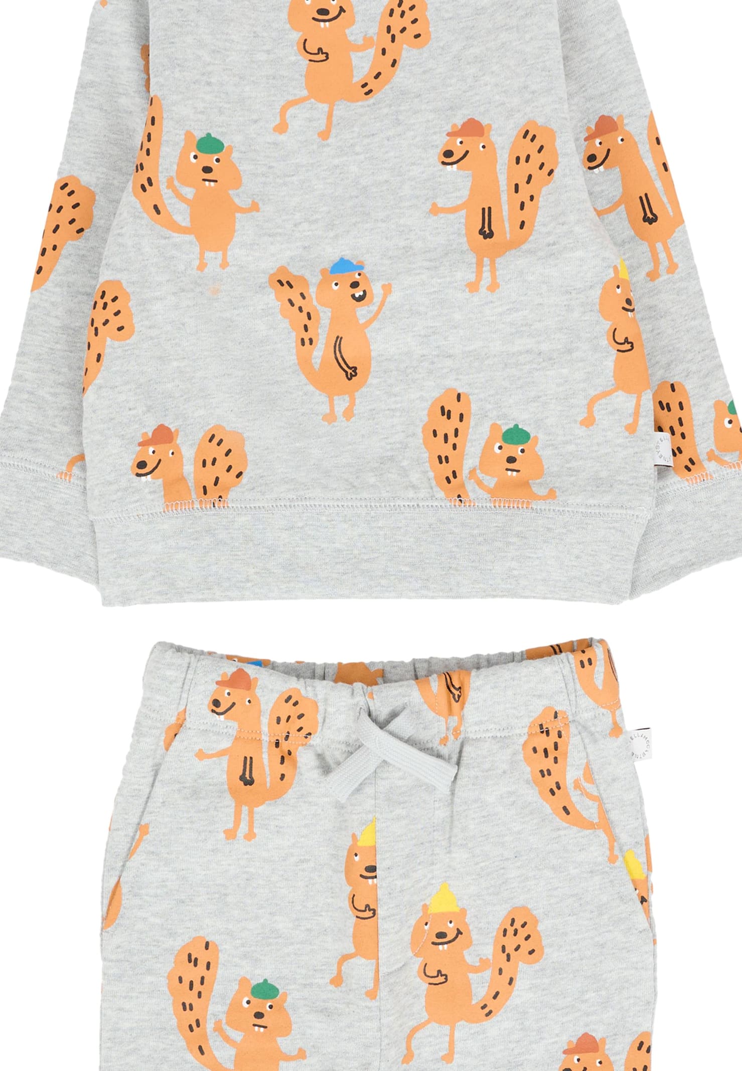 Stella Mccartney Grey Set For Baby Boy With Logo In Gray