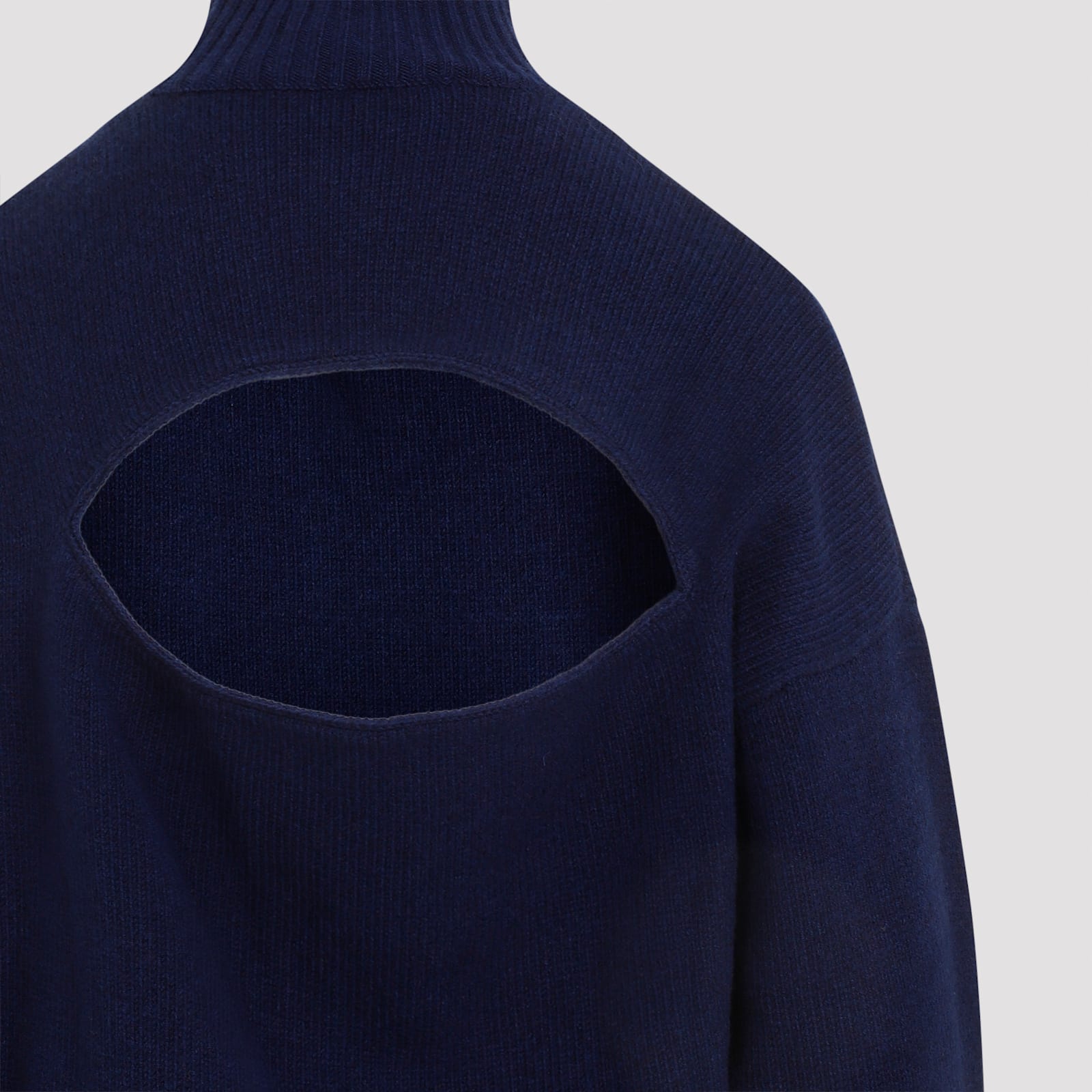 Shop Victoria Beckham Convertible Turtle Neck Jumper In Navy