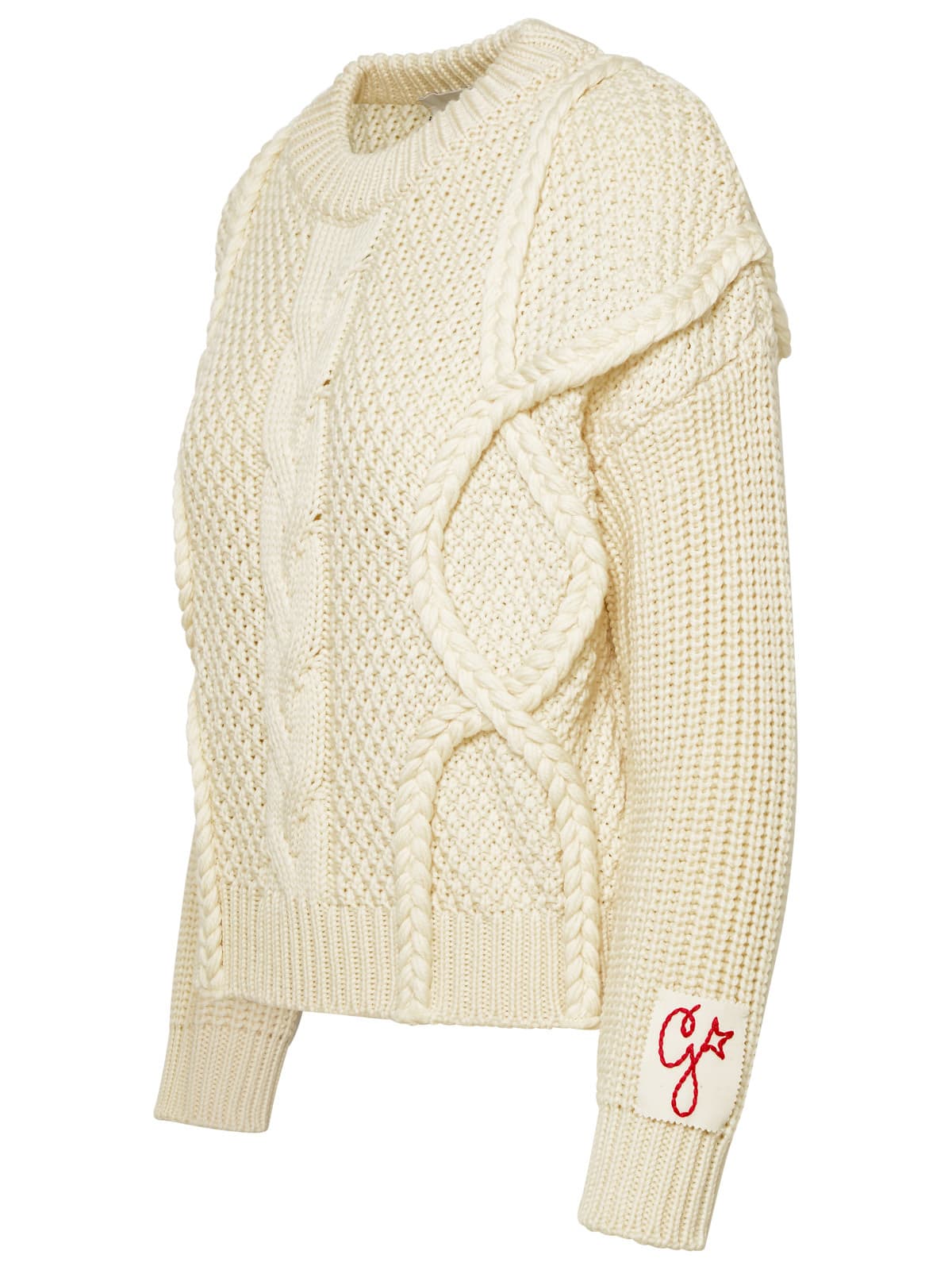 Shop Golden Goose Ivory Virgin Wool Sweater In White