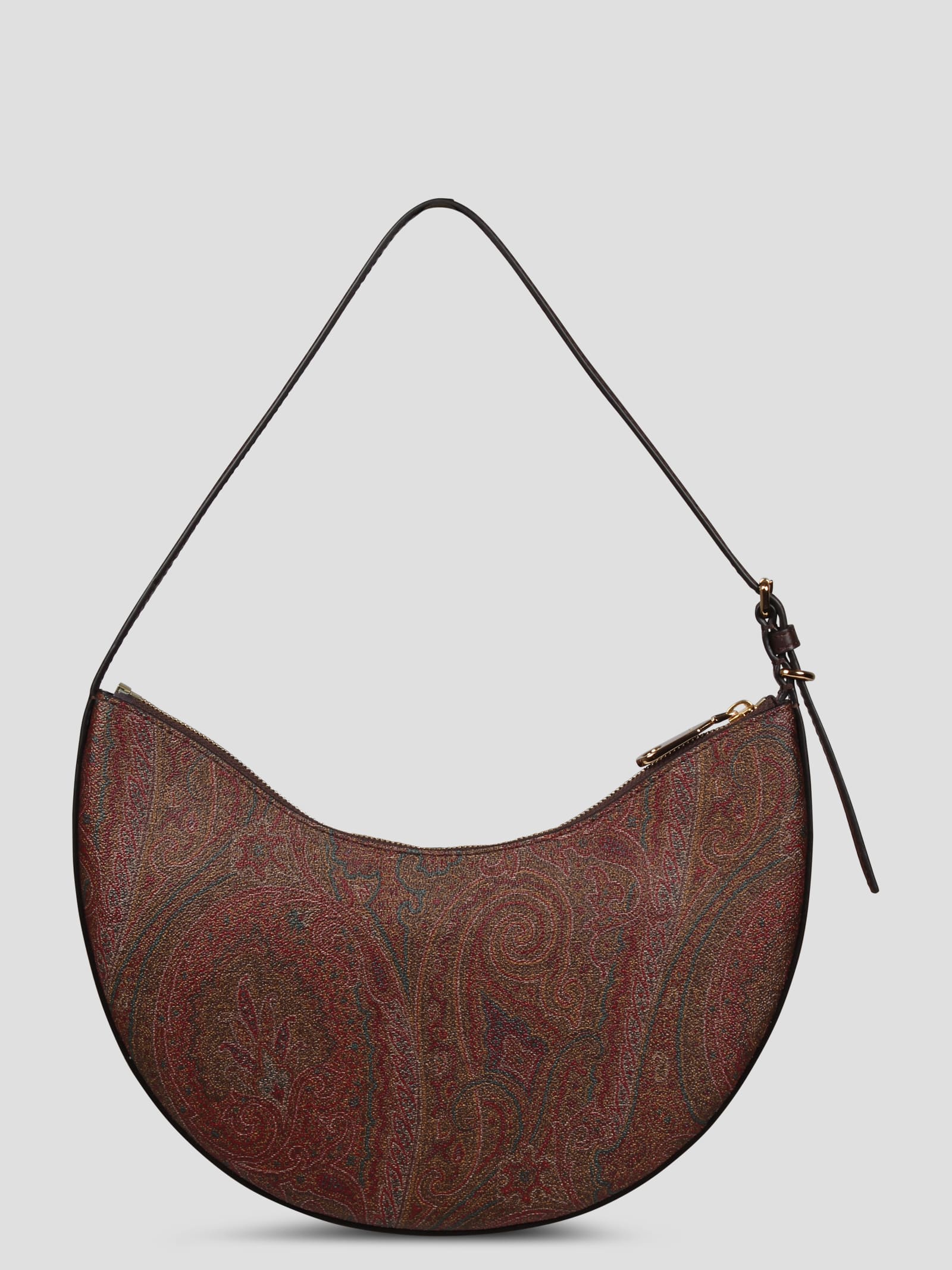 Shop Etro Essential Medium Hobo Bag In Brown