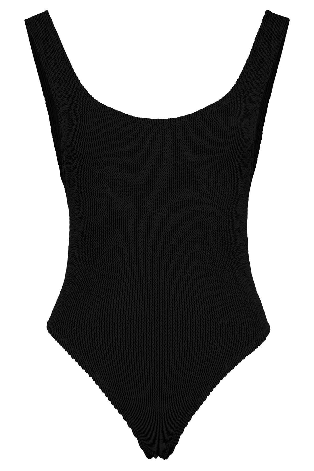 Reina Olga Velvet-effect Scoop-neck Swimsuit In Black (black)