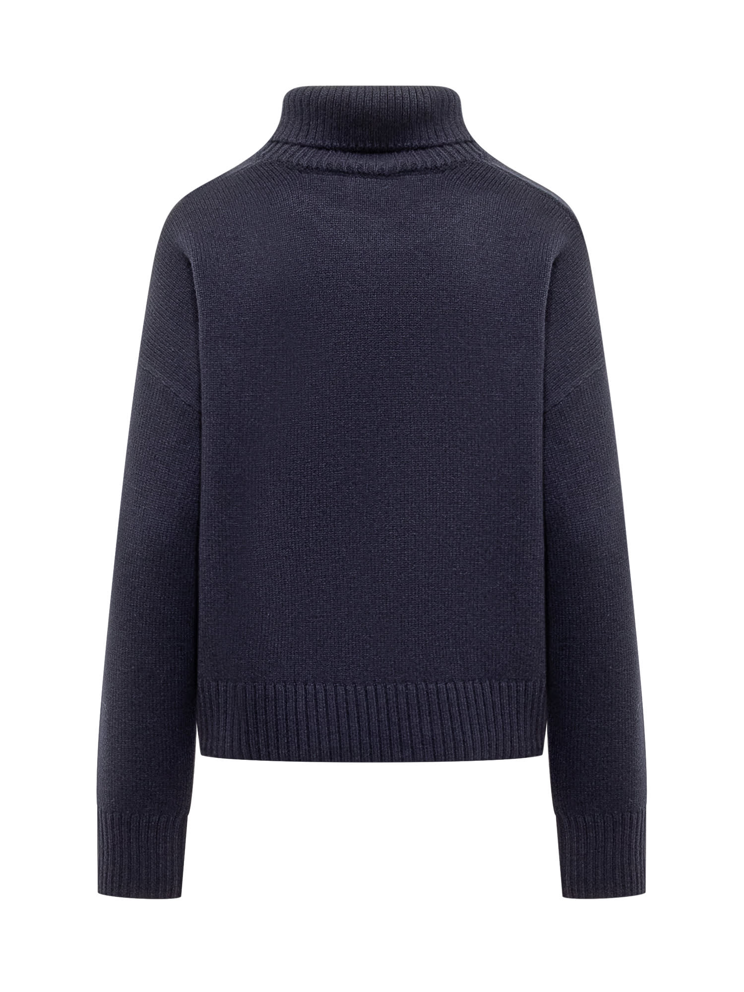 Shop Ami Alexandre Mattiussi Sweater With Logo In Navy Blue