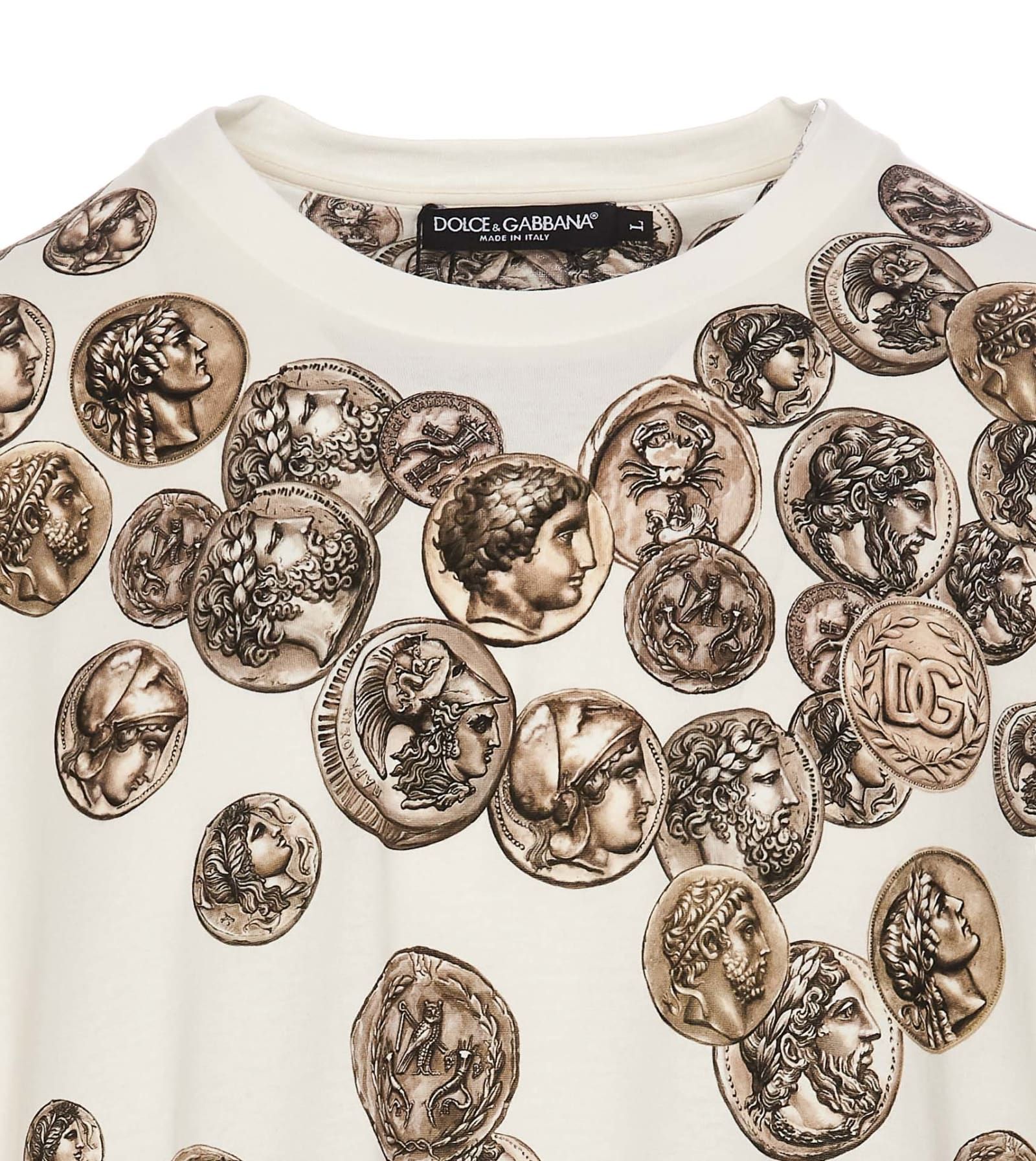 Shop Dolce & Gabbana Coins Print T-shirt In White