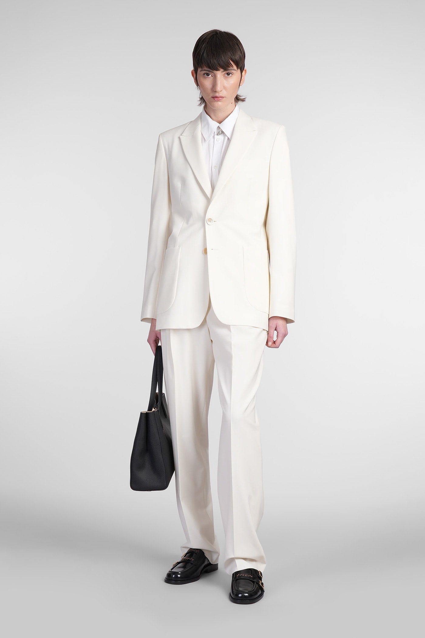 Marni Blazer In Beige Wool In White