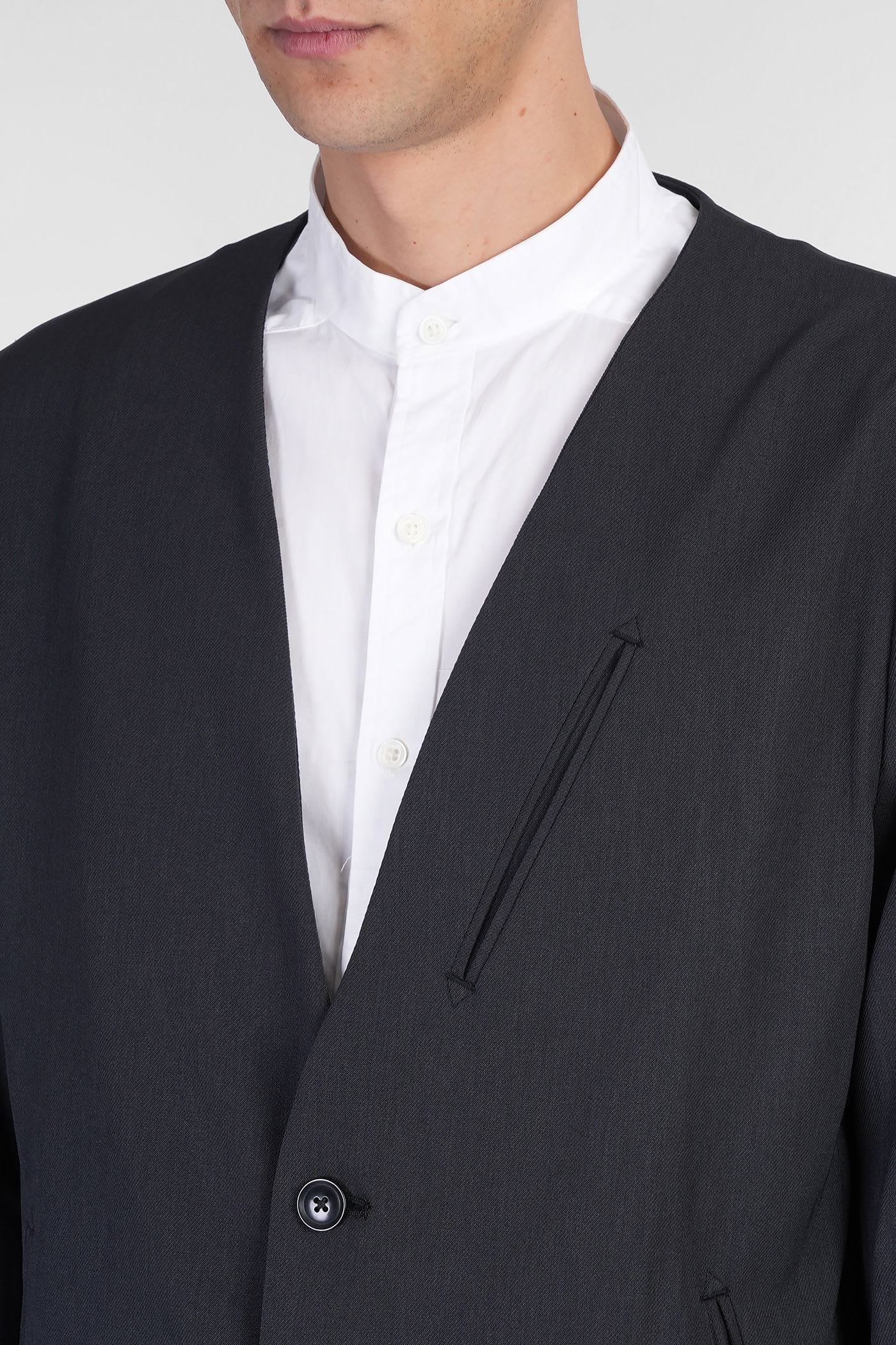 NEEDLES BLAZER IN BLACK POLYAMIDE